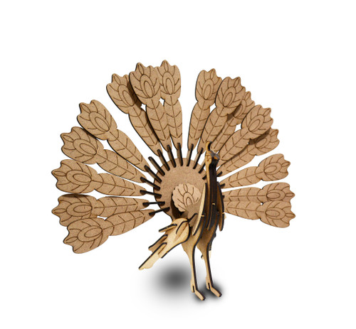 پازل سه بعدی چوبی طاووس