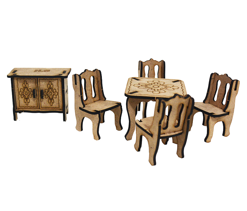 پازل سه بعدی چوبی میز وصندلی